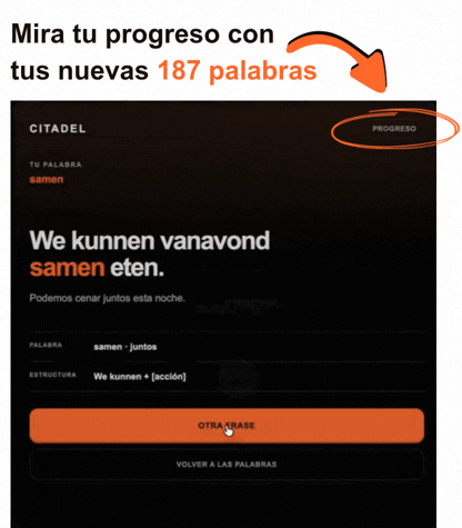 Mira tu progreso con tus nuevas 187 palabras